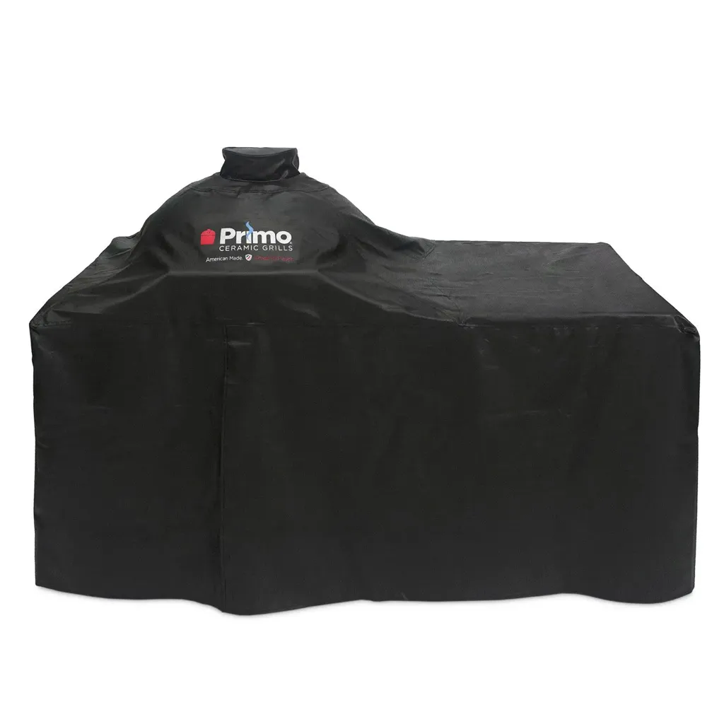 Primo Vinyl Cover for Oval LG 300 & Oval JR 200 on Countertop Cypress Table