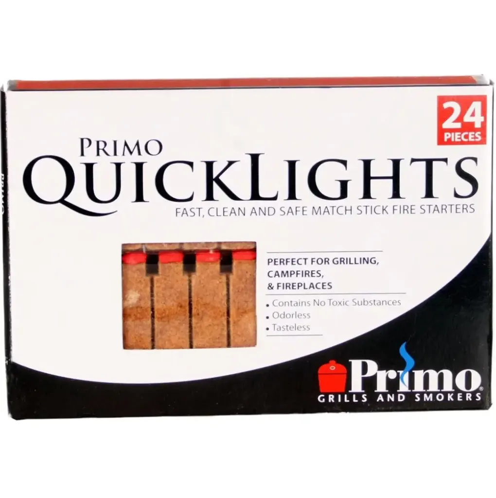 [PG00609] Primo Quick Lights Feuerstarter – Zündholz-Starter für einfaches Anzünden von Holzkohle (24er Pack)