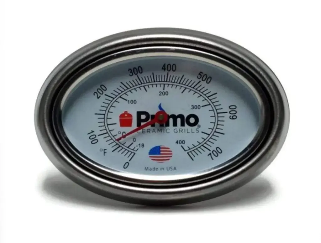 Primo Grills Replacement Dome Thermometer with Bezel/Sleeve – Compatible with Oval XL 400 Grill