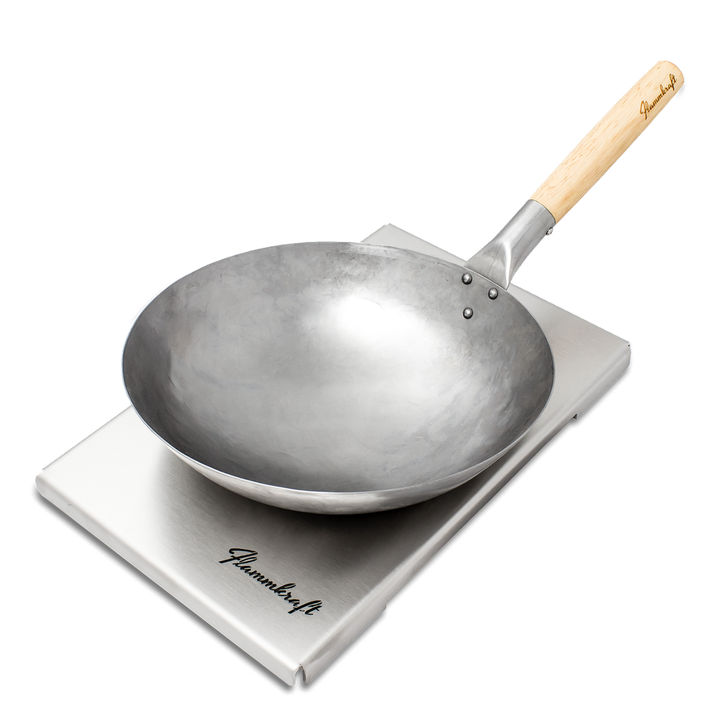 Flammkraft Professional Hand-Hammered Steel Wok (33 cm) for BLOCK Series Grills